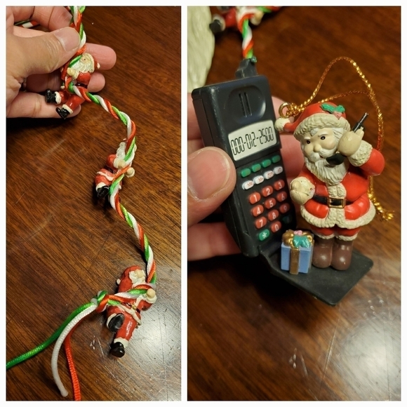 8pcs Lot of Santa Christmas Tree Ornaments (Some are vintage) - Picture 13 of 16